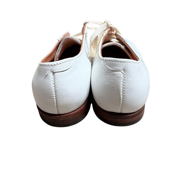 Vintage White Leather Lace-Up Oxford Shoes Boys 10.5 Fleet Air Arch Line - Picture 4 of 5